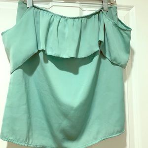 Tobi silky poly off the shoulder top